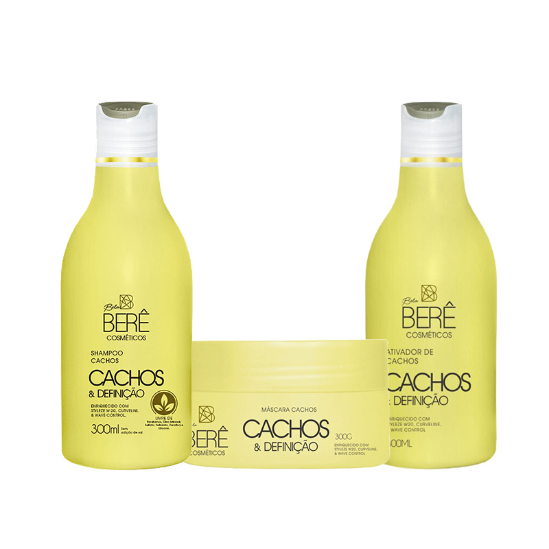 Kit Cachos e Definição – Shampoo 300ml , Ativador 300ml e Máscara 300g